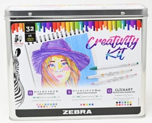 Zebra Mildliner Creativity Kit Marker, Brush Pen, Retractable Pen Set, 32ct New - Picture 1 of 2