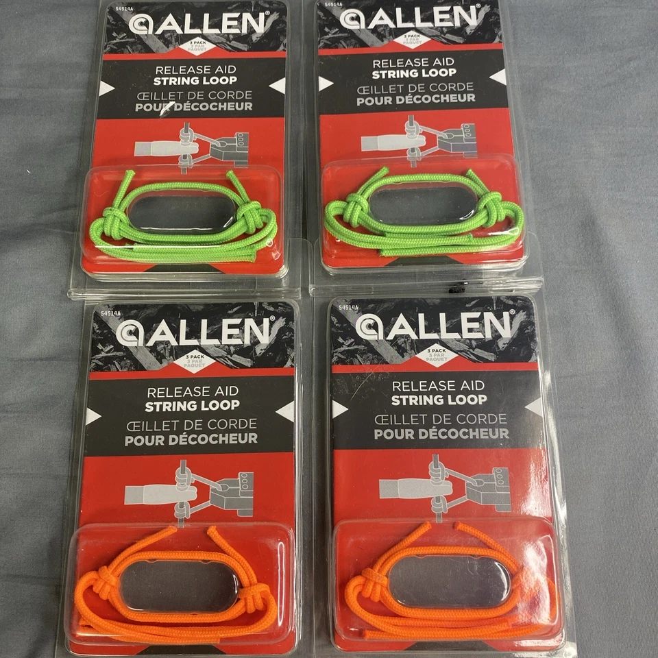 Allen Release Aid Cuerda Lazo Naranja y Verde Lote de 4 Paquetes de 3 (12 Cuerdas) Foto 1 de 4