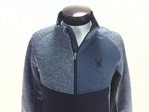 SPYDER Jacket Cirrus Full Zip Polar Marble Gray Black Knit Winter Ski Men's S - Picture 1 of 8