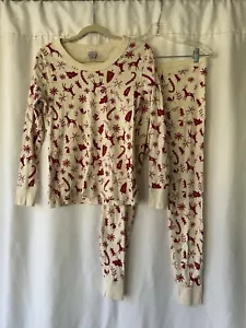 Hanna Andersson Adult Scandi Cane Pajamas Long John’s Size Medium - Picture 1 of 13