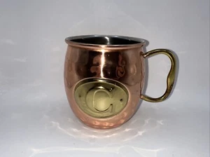 Monogramm Buchstabe C Becher Tasse Moscow Mule Initiale Messinggriff Getränke 20 Unzen Becher - Bild 1 von 6
