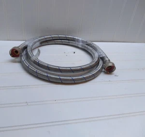 Eastman 6 Fuß 3/4 Zoll Einlass x 3/4 Zoll Auslass Edelstahl Waschmaschine Schlauch - Bild 1 von 5