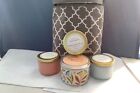 3 different scented candels and 1 bonus candel with the tot bag included