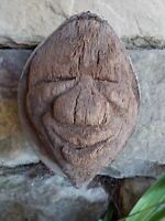 VINTAGE CARVED COCONUT HEAD 25cm - GREAT CONDITION - FREE POST - TIKI BAR HANG