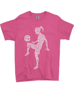 Soccer Player Typography Youth T-Shirt Girl Athlete Gift - Picture 1 of 13