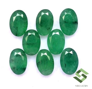 6x4 mm Natural Emerald Oval Cut Lot 08 Pcs 3.72 CTS Untreated Loose Gemstones - Picture 1 of 6