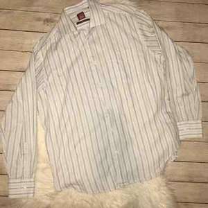 Oscar de la Renta Stripe Button Down Dress Shirt sz 16.5, 34/35 Long Sleeve - Picture 1 of 6