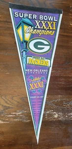 VINTAGE 1997 GREEN BAY PACKERS SUPER BOWL XXXI CHAMPIONS FILZWIMPEL 30" - Bild 1 von 9