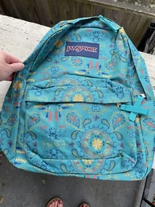 Neu mit Etikett JanSport JS028 Rucksack - Paisley türkis & Blumenmuster Schule Reise - Bild 1 von 9