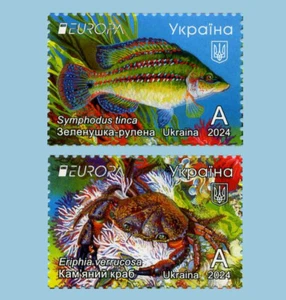 2024 Ukraine. EUROPA CEPT " Underwater fauna and flora ". Two stamps. - Picture 1 of 1