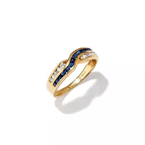 Natürlicher Diamant Saphir Ring in 9k Gelbgold 05-03-0001 - Bild 1 von 3