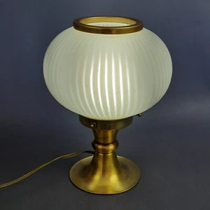 Tischleuchte Kugel Glas Murano Design Gestreift Basis Messing Vintage Jahre ‘60 - Bild 1 von 13