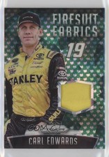 2016 Panini Prizm NASCAR Firesuit Fabrics Green Flag Prizm /99 Carl Edwards #CE