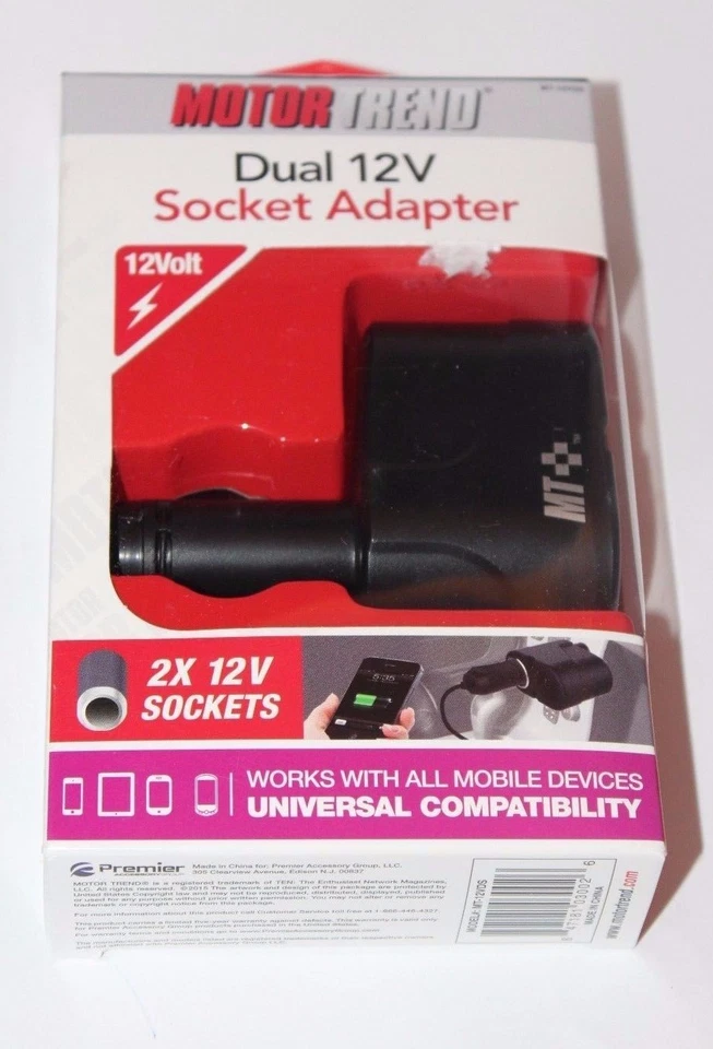 Adaptador de enchufe universal doble Motor Trend 12V 2X 12 enchufes MT-12VDS  Foto 1 de 1