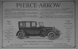 PUBLICITÉ DE PRESSE 1921 VOITURE PIERCE-ARROW 6 CYLINDRES CABRIOLET BROUGHAM - Picture 1 of 1