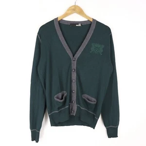 Cardigan Love Moschino Taglia M Donna Logo Comodo Lana Pratico Tinta Unita Verde - Imagen 1 de 5