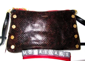Bolso Bandolera Hammitt Nathan 2 Piezas Marrón Pintado Sonajero Negro Nuevo con Etiquetas - Imagen 1 de 10