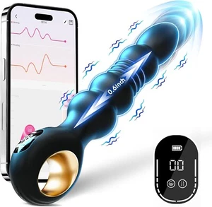 Vibrating Anal Beads APP Butt Plug Anal Vibrator Massager Silicone Masturbator - Picture 1 of 8