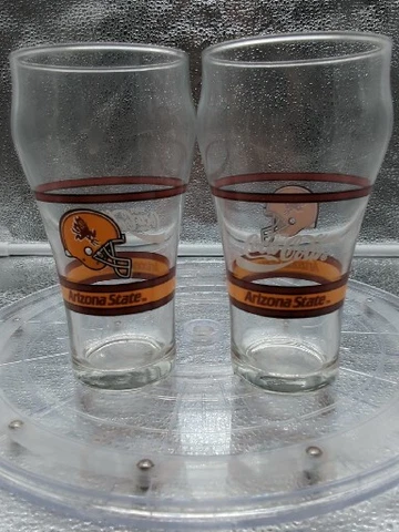 Vintage Arizona State University "ASU" Sun Devils COKE GLASS Coca-Cola Lot of 2 Cover
