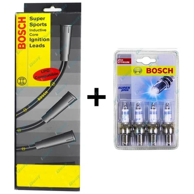 Bosch Spark Plugs + Ignition Leads Kit for Ford Meteor GA GB 1.5L E5 1982~1985 - image 1 of 2