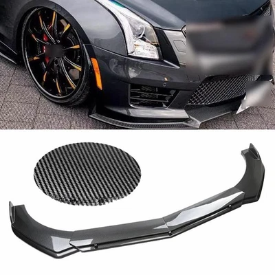 Fit For Cadillac ATS CTS Carbon Fiber Pattern Front Bumper Lip Spoiler Kit USA Foto 1 de 4