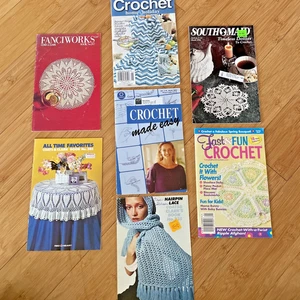 Crochet Doily, Scarf , Table cloths, etc. - 7 Pattern Booklets - Coats & Clark - Picture 1 of 16
