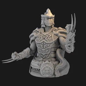 1/10 BUST 3D Print Model Kit Demon Master Fighter Movie Unpainted - Picture 1 of 3