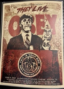 Mondo Shepard Fairey Obey They Live Alamo Drafthouse Red Poster Signed - Picture 1 of 1