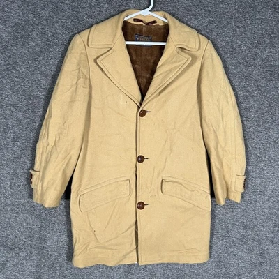 Vintage Pendleton Sir Pendleton Wool Car Coat Mens Tan Camel Pile Lined Jacket - Image 1 of 4