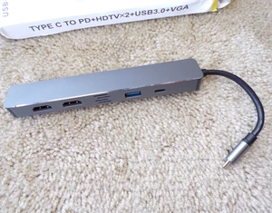 USB-C Adapter VGA, USB, PD, MDTV, MST; @c17 - Picture 1 of 9