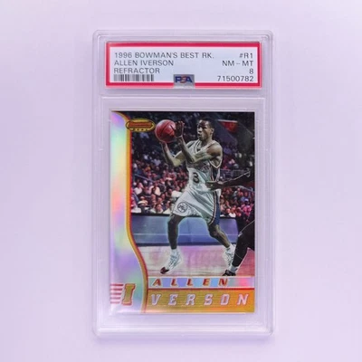 Bowman’s Best Allen Iverson Refractor 1996 #R1 PSA 8 RC novato (¡RARO! ¡BAJO POP!) Foto 1 de 2