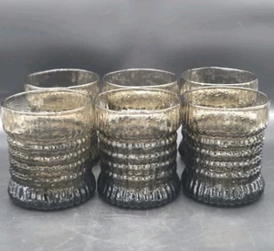 Vtg Set Of 6 Seneca Glass 3 3/4" Old Fashioned Rocks No. 1972 Cascade Brown  - Picture 1 of 5