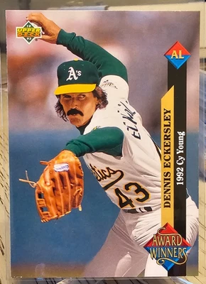 Ganadores del premio Upper Deck 1993 Dennis Eckersley #489 Oakland Athletics Foto 1 de 2