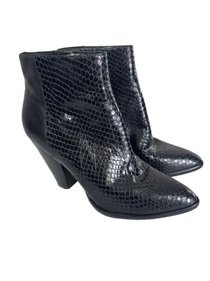 Cole Haan Mujer 10B Negro Piel de Serpiente Tacones Botines Mobwife Downtown Glam Fit Foto 1 de 4