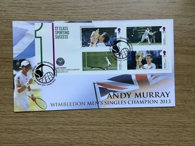 2013 Andy Murray Wimbledon Winner M/S Buckingham Covers FDC London SW19 Pmk - Image 1 of 2