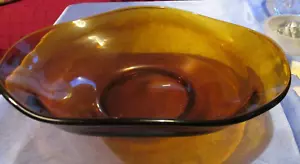 VINTAGE dunkle bernsteinfarbene Glasschale/Schale 8 1/2" x 11" - Bild 1 von 11