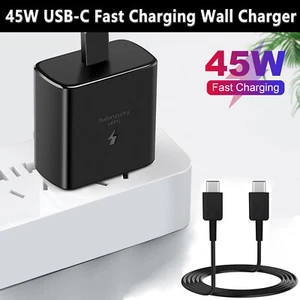45W Type C USB-C Super Fast Wall PD Charger Cable For Samsung Galaxy S20 S21 S22 - Picture 1 of 23