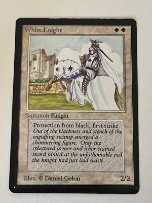 Magic the Gathering MTG Beta White Knight LP- (Beta Bob) - Image 1 of 2