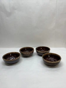 Vintage Kathy Kale USA Small Brown Drip Bowls 3 Fruit 1 Chili Soup Bowl Lot 4 - Picture 1 of 20