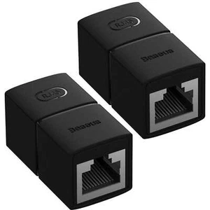 2x Stecker / Netzwerk-Verlängerungskabel RJ45 Baseus 1000Mbps 125MB/s Schwarz - Photo 1/11
