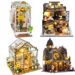 Magic Castle / Flower House Greenhouse 3D DIY Miniature Dollhouse Kit LED Lights - Picture 1 of 57