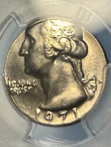 1971 D Washington Quarter 25C Mint Error - Struck On Clad Dime Planchet MS63 - Picture 1 of 6