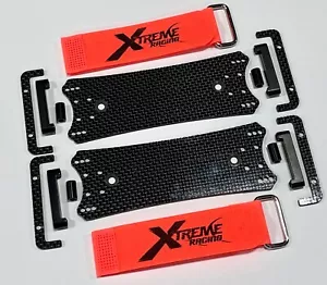 XTREME RACING TEAM ASSOCIATED RC8B4E CARBON FIBER BATTERY TRAYS 2pc (2.5mm) LIPO - Picture 1 of 2