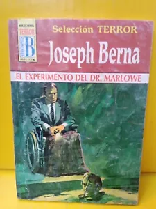 De colección 1992 Experimento del Dr Marlowe - Joseph Berna novela de terror libro español - Imagen 1 de 5