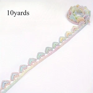 10 Yards Gradient Color Lace Trim Edge Heart Shape DIY Sewing Craft 1cm - Picture 1 of 8