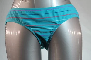 ROXY WOMEN'S BLUE WITH THIN STRIPED GRAPHIC BIKINI BOTTOM SEPARATE size Large - Picture 1 of 3