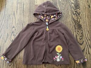 Gymboree Sunflower Smiles Brown Zip Hooded Mouse Sweatshirt Size 4T-5T