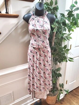 Apt.9 Women Multicolor Rayon Halter Neck Sleeveless Long Maxi Dress Size Medium - Image 1 of 4