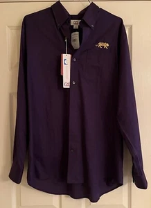 Cutter & buck Men’s LSU Tigers Purple Button Down Tiger Shirt NWT - Picture 1 of 6