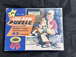1960s Vintage Whitman Jig Saw Puzzle 63 pieces Series 302 # 4429 Dog Complete - Picture 1 of 5